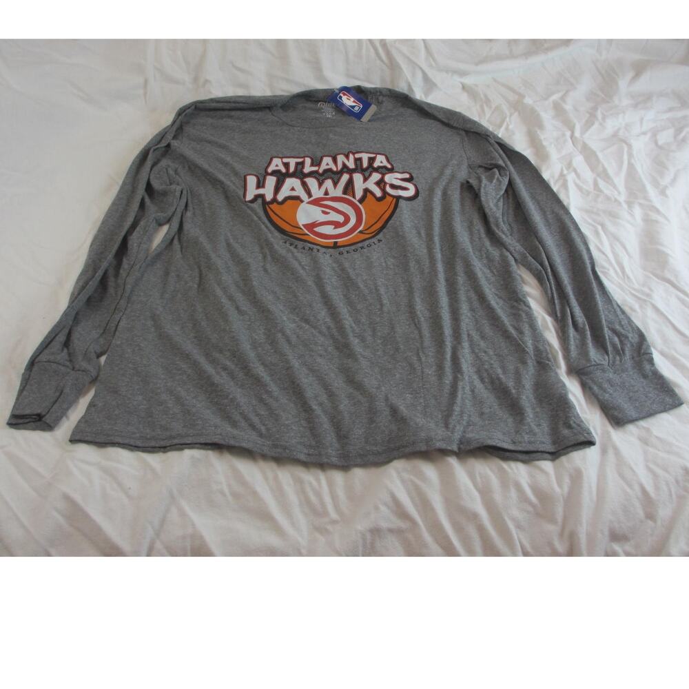 NWT Blue84 Atlanta Hawks Tri-Blend Long-Sleeve T Shirt 2XL Gray Heather Logo NBA